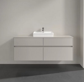 Тумба под раковину Villeroy & Boch Collaro 140х50 см с подсветкой ДСП мягкий серый C073B0VK