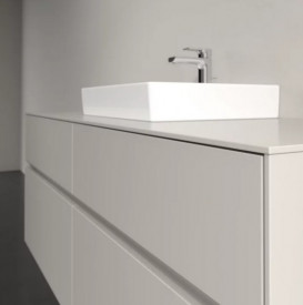 Тумба под раковину Villeroy & Boch Collaro 140х50 см с подсветкой ДСП мягкий серый C073B0VK