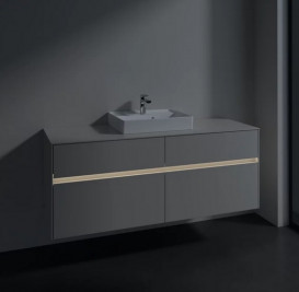 Тумба под раковину Villeroy & Boch Collaro 140х50 см с подсветкой ДСП мягкий серый C073B0VK