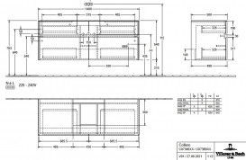 Тумба под раковину Villeroy & Boch Collaro 140х50 см с подсветкой ДСП мягкий серый C073B0VK