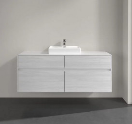 Тумба под раковину Villeroy & Boch Collaro 140х50 см с подсветкой ДСП белое дерево C073B0E8