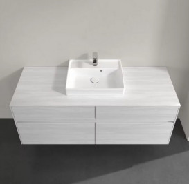 Тумба под раковину Villeroy & Boch Collaro 140х50 см с подсветкой ДСП белое дерево C073B0E8