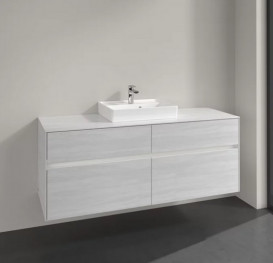 Тумба под раковину Villeroy & Boch Collaro 140х50 см с подсветкой ДСП белое дерево C073B0E8