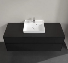 Тумба под раковину Villeroy & Boch Collaro 140х50 см с подсветкой МДФ черный матовый лак C073B0PD