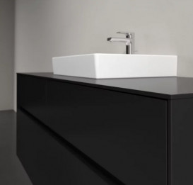 Тумба под раковину Villeroy & Boch Collaro 140х50 см с подсветкой МДФ черный матовый лак C073B0PD