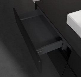 Тумба под раковину Villeroy & Boch Collaro 140х50 см с подсветкой МДФ черный матовый лак C073B0PD