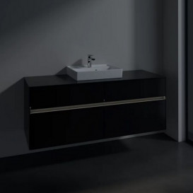 Тумба под раковину Villeroy & Boch Collaro 140х50 см с подсветкой МДФ черный матовый лак C073B0PD