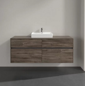 Тумба под раковину Villeroy & Boch Collaro 140х50 см с подсветкой ДСП каменный дуб C073B0RK