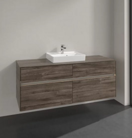 Тумба под раковину Villeroy & Boch Collaro 140х50 см с подсветкой ДСП каменный дуб C073B0RK