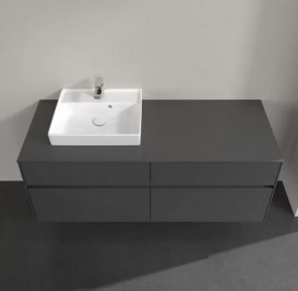 Тумба под раковину Villeroy & Boch Collaro 140х50 см с подсветкой МДФ глянцевый серый C074B0FP