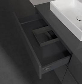 Тумба под раковину Villeroy & Boch Collaro 140х50 см с подсветкой МДФ глянцевый серый C074B0FP