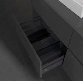 Тумба под раковину Villeroy & Boch Collaro 140х50 см с подсветкой МДФ глянцевый серый C074B0FP