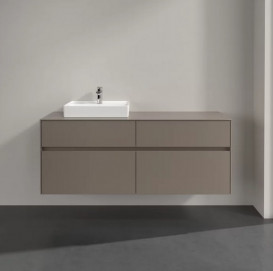 Тумба под раковину Villeroy & Boch Collaro 140х50 см с подсветкой ДСП трюфель серый C074B0VG