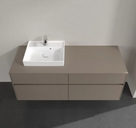 Тумба под раковину Villeroy & Boch Collaro 140х50 см с подсветкой ДСП трюфель серый C074B0VG