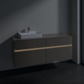 Тумба под раковину Villeroy & Boch Collaro 140х50 см с подсветкой ДСП трюфель серый C074B0VG