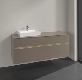 Тумба под раковину Villeroy & Boch Collaro 140х50 см с подсветкой ДСП трюфель серый C074B0VG