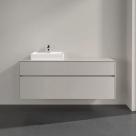 Тумба под раковину Villeroy & Boch Collaro 140х50 см с подсветкой ДСП мягкий серый C074B0VK