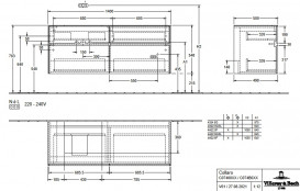 Тумба под раковину Villeroy & Boch Collaro 140х50 см с подсветкой ДСП мягкий серый C074B0VK