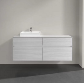 Тумба під раковину Villeroy & Boch Collaro 140х50 см із підсвічуванням ДСП біле дерево C074B0E8