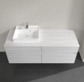 Тумба під раковину Villeroy & Boch Collaro 140х50 см із підсвічуванням ДСП біле дерево C074B0E8