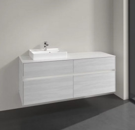 Тумба під раковину Villeroy & Boch Collaro 140х50 см із підсвічуванням ДСП біле дерево C074B0E8