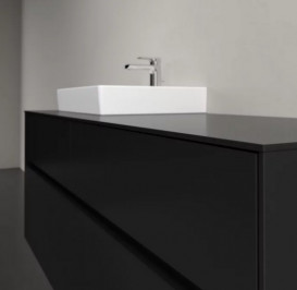 Тумба під раковину Villeroy & Boch Collaro 140х50 см із підсвічуванням МДФ чорний матовий лак C074B0PD