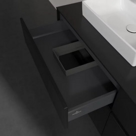 Тумба під раковину Villeroy & Boch Collaro 140х50 см із підсвічуванням МДФ чорний матовий лак C074B0PD