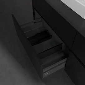 Тумба під раковину Villeroy & Boch Collaro 140х50 см із підсвічуванням МДФ чорний матовий лак C074B0PD
