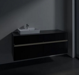 Тумба під раковину Villeroy & Boch Collaro 140х50 см із підсвічуванням МДФ чорний матовий лак C074B0PD