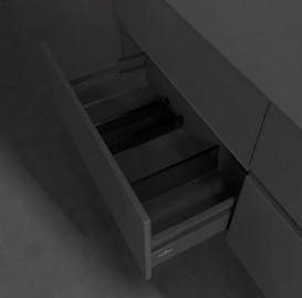 Тумба під раковину Villeroy & Boch Collaro 140х50 см із підсвічуванням МДФ глянсовий сірий C075B0FP