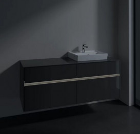 Тумба під раковину Villeroy & Boch Collaro 140х50 см із підсвічуванням МДФ глянсовий сірий C075B0FP