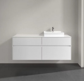 Тумба під раковину Villeroy & Boch Collaro 140х50 см із підсвічуванням ДСП матовий білий C075B0MS