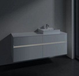 Тумба під раковину Villeroy & Boch Collaro 140х50 см із підсвічуванням ДСП матовий білий C075B0MS