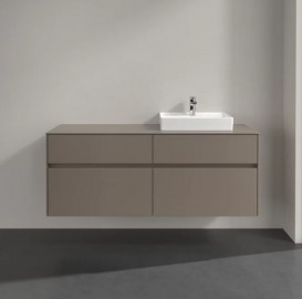 Тумба под раковину Villeroy & Boch Collaro 140х50 см с подсветкой ДСП трюфель серый C075B0VG