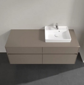 Тумба под раковину Villeroy & Boch Collaro 140х50 см с подсветкой ДСП трюфель серый C075B0VG