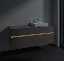 Тумба под раковину Villeroy & Boch Collaro 140х50 см с подсветкой ДСП трюфель серый C075B0VG