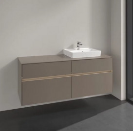 Тумба под раковину Villeroy & Boch Collaro 140х50 см с подсветкой ДСП трюфель серый C075B0VG