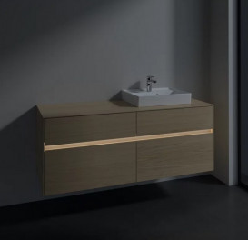 Тумба под раковину Villeroy & Boch Collaro 140х50 см с подсветкой ДСП северный дуб C075B0VJ