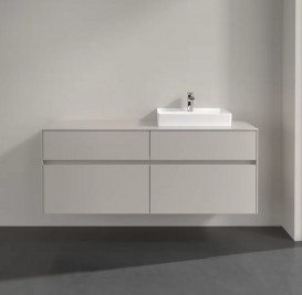 Тумба під раковину Villeroy & Boch Collaro 140х50 см із підсвічуванням ДСП м'який сірий C075B0VK