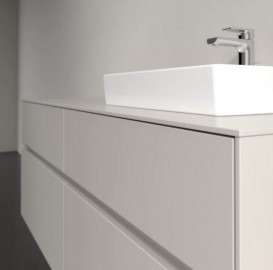 Тумба під раковину Villeroy & Boch Collaro 140х50 см із підсвічуванням ДСП м'який сірий C075B0VK