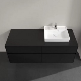 Тумба під раковину Villeroy & Boch Collaro 140х50 см із підсвічуванням МДФ чорний матовий лак C075B0PD