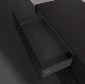 Тумба під раковину Villeroy & Boch Collaro 140х50 см із підсвічуванням МДФ чорний матовий лак C075B0PD