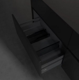 Тумба під раковину Villeroy & Boch Collaro 140х50 см із підсвічуванням МДФ чорний матовий лак C075B0PD