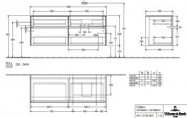 Тумба под раковину Villeroy & Boch Collaro 140х50 см с подсветкой ДСП каменный дуб C075B0RK
