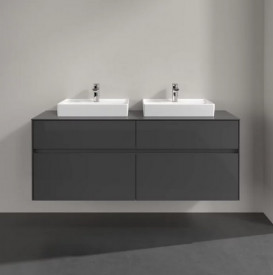 Тумба под раковину Villeroy & Boch Collaro 140х50 см с подсветкой МДФ глянцевый серый C076B0FP