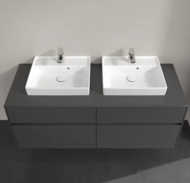 Тумба под раковину Villeroy & Boch Collaro 140х50 см с подсветкой МДФ глянцевый серый C076B0FP