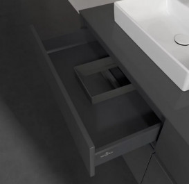 Тумба под раковину Villeroy & Boch Collaro 140х50 см с подсветкой МДФ глянцевый серый C076B0FP