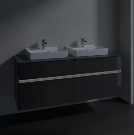 Тумба под раковину Villeroy & Boch Collaro 140х50 см с подсветкой МДФ глянцевый серый C076B0FP