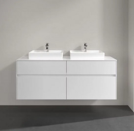 Тумба под раковину Villeroy & Boch Collaro 140х50 см с подсветкой ДСП матовый белый C076B0MS