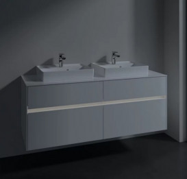 Тумба под раковину Villeroy & Boch Collaro 140х50 см с подсветкой ДСП матовый белый C076B0MS